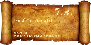 Turós Arnold névjegykártya