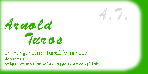 arnold turos business card